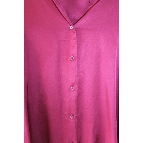 GAP Relaxed Satin Shirt in Red Delicious, Size L - Picture 7 of 11